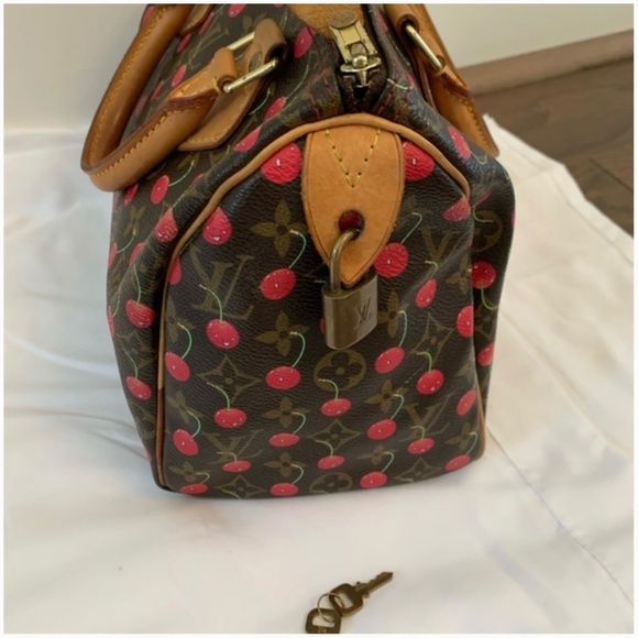 LOUIS VUITTON TAKASHI MURAKAMIS MONOGRAM CERISES SPEEDY 25 - Picture 8 of 14